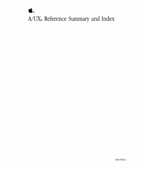 030 0783 A AUX Reference Summary And Index page 1