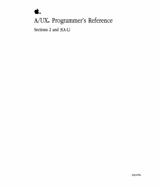 030 0784 AUX Programmers Reference Sections 2 And 3 A L page 1