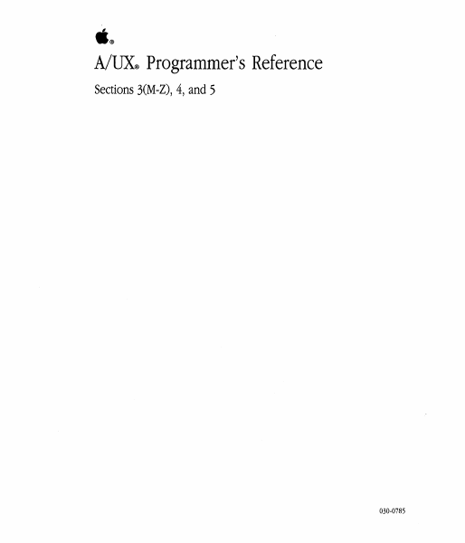 030 0785 AUX Programmers Reference Sections 3 M Z 4 And 5 page 1
