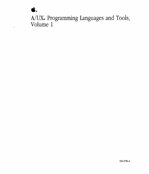 030 0786 A AUX Programming Languages And Tools Volume 1 page 1