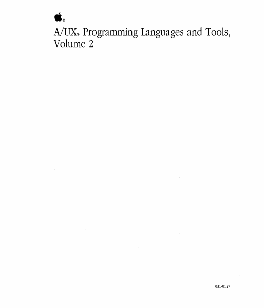 031 0127 AUX Programming Languages And Tools Volume 2 page 1