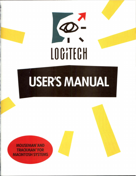 620338 00A Logitech Mouseman Trackman Users Manual May1991 page 1
