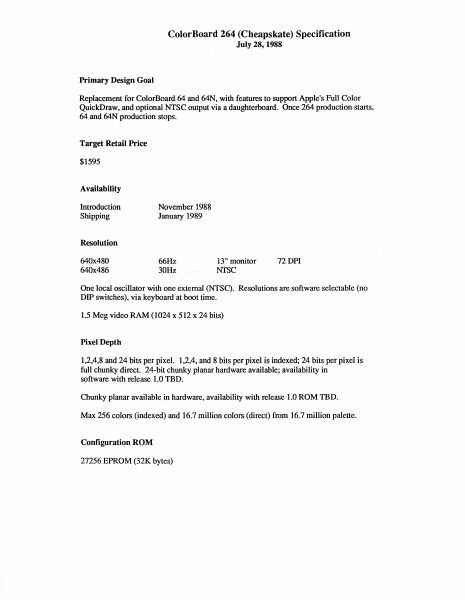 0002 0076 Colorboard 264 Specification Rev C1 page 1