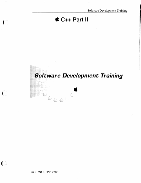 Apple C++ Part II Jul1992 page 1