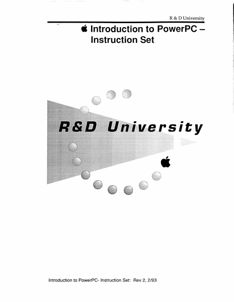 Apple Introduction To PowerPC Instruction Set Feb1993 page 1