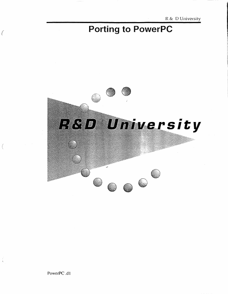 Apple Porting To PowerPC Jun1993 page 1
